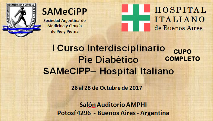 I Curso Interdisciplinario  Pie Diabético SAMeCIPP - Htal Italiano